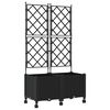 vidaXL Bac de jardin avec treillis et roues 2 pc Noir 80 x 40 x 149 cm