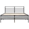 vidaXL Cadre de lit sans matelas sonoma gris 135x190 cm