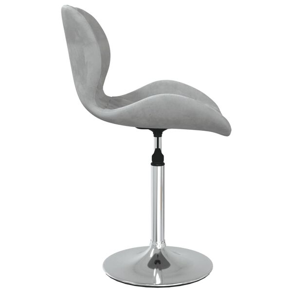 vidaXL Chaise pivotante de salle &agrave; manger Gris clair Velours