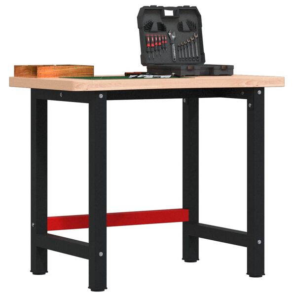 vidaXL &Eacute;tabli 100x(55-60)x83 cm bois massif de h&ecirc;tre