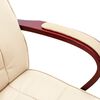 vidaXL Chaise de bureau Cr&egrave;me Cuir v&eacute;ritable