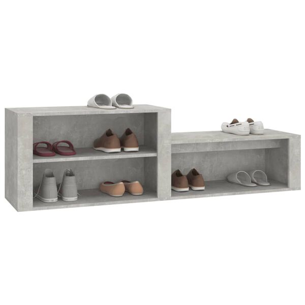 vidaXL Armoire &agrave; chaussures Gris b&eacute;ton 150x35x45 cm Bois d'ing&eacute;nierie