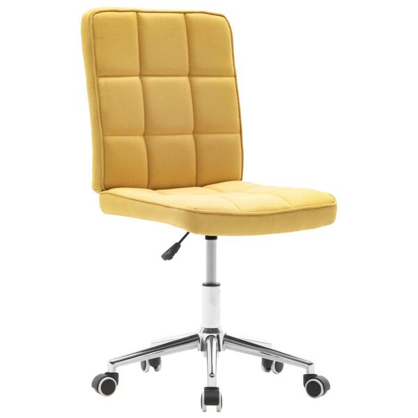vidaXL Chaises &agrave; manger lot de 4 jaune tissu