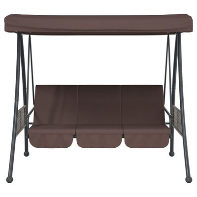 vidaXL Balancelle de jardin avec auvent réglable marron café acier