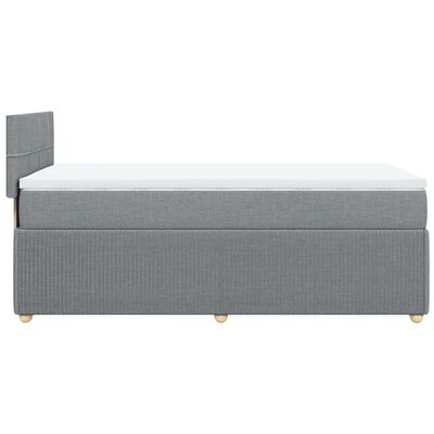 vidaXL Sommier à lattes de lit avec matelas Gris clair 90x200 cm Tissu