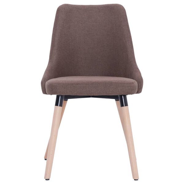 vidaXL Chaises &agrave; manger lot de 4 marron tissu