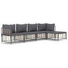 vidaXL Salon de jardin 5 pcs avec coussins anthracite r&eacute;sine tress&eacute;e