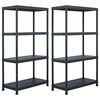 vidaXL &Eacute;tag&egrave;res de rangement 2 pcs Noir 60x30x138 cm Plastique