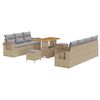 vidaXL Ensemble de canap&eacute; de jardin 10 pc Beige polyrotin