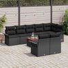 vidaXL Ensemble de canapé de jardin avec coussin 9 pcs Noir