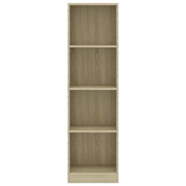 vidaXL Biblioth&egrave;que &agrave; 4 niveaux Ch&ecirc;ne sonoma Bois d&rsquo;ing&eacute;nierie