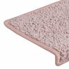 vidaXL Tapis d'escalier 30 pi&egrave;ces 65 x 21 x 4 cm Blanc et rose Bordure rectangulaire