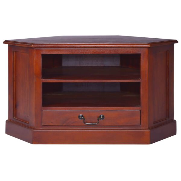 vidaXL Meuble TV d'angle Marron classique Bois d'acajou massif