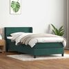 vidaXL Sommier &agrave; lattes de lit et matelas vert fonc&eacute; 80x210 cm velours