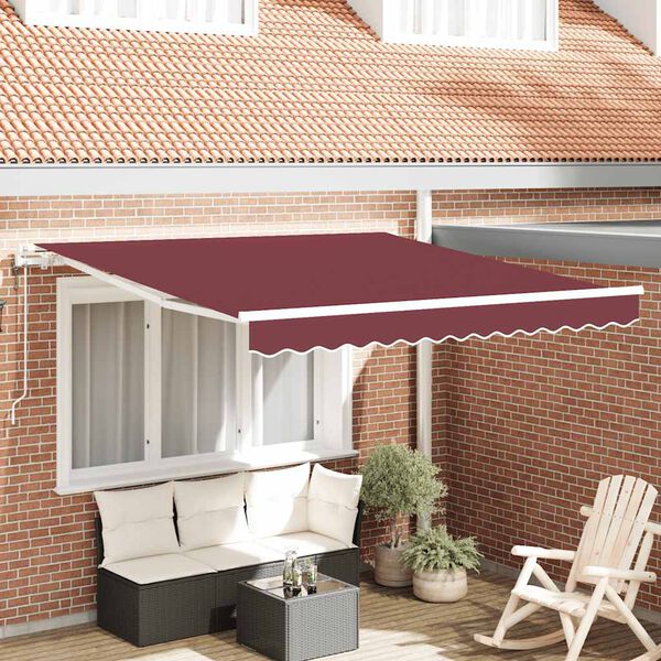 vidaXL Auvent rétractable automatique bordeaux 300x250 cm