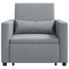 vidaXL Canapé-lit escamotable simple Gris clair 90 x 165 x 87 cm tissu