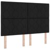vidaXL Lit &agrave; ressort LED avec matelas Noir 140 x 200 cm tissu