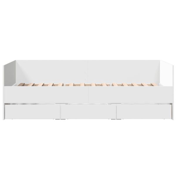 vidaXL Lit de jour avec tiroirs sans matelas blanc 100x200 cm