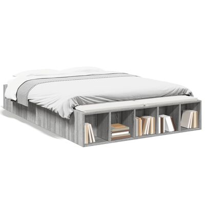 vidaXL Cadre de lit sans matelas sonoma gris 140x190 cm