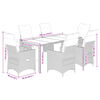 vidaXL Ensemble &agrave; manger de jardin coussins 7pcs Noir R&eacute;sine tress&eacute;e