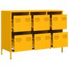 vidaXL Buffet jaune moutarde 101,5x39x73,5 cm acier laminé à froid