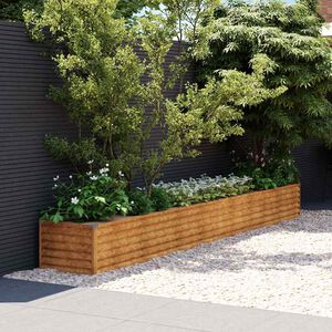 vidaXL Jardini&egrave;re sur&eacute;lev&eacute;e 386 x 50 x 36 cm Acier Corten