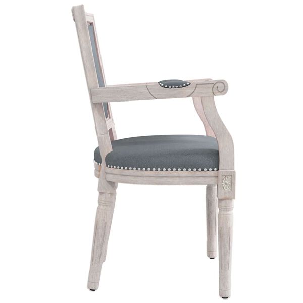 vidaXL Chaise &agrave; manger Gris fonc&eacute; Velours
