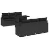 vidaXL Ensemble de canapé de jardin avec coussin 7 pcs Noir polyrotin