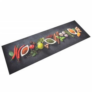 vidaXL Tapis de cuisine lavable impression d'&eacute;pices 60x180 cm velours