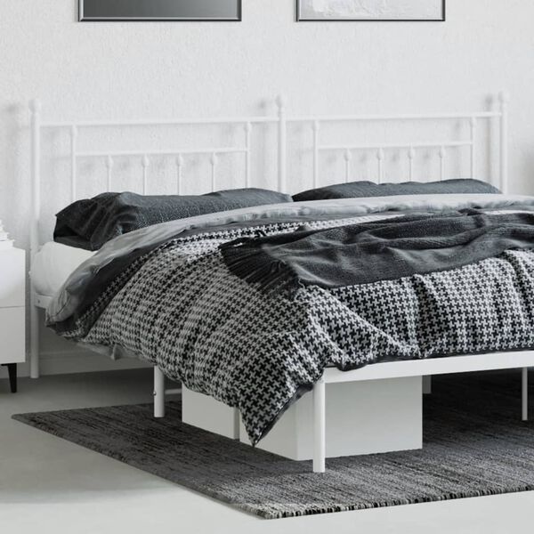 vidaXL T&ecirc;te de lit de remplacement m&eacute;tal blanc 200 cm