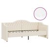 vidaXL Lit avec matelas et &eacute;clairage USB Cr&egrave;me Tissu 90x200 cm