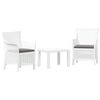 vidaXL Ensemble salon avec coussin 3 pcs Blanc PP