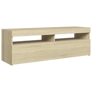 vidaXL Meuble TV avec lumi&egrave;res LED ch&ecirc;ne sonoma 120x35x40 cm