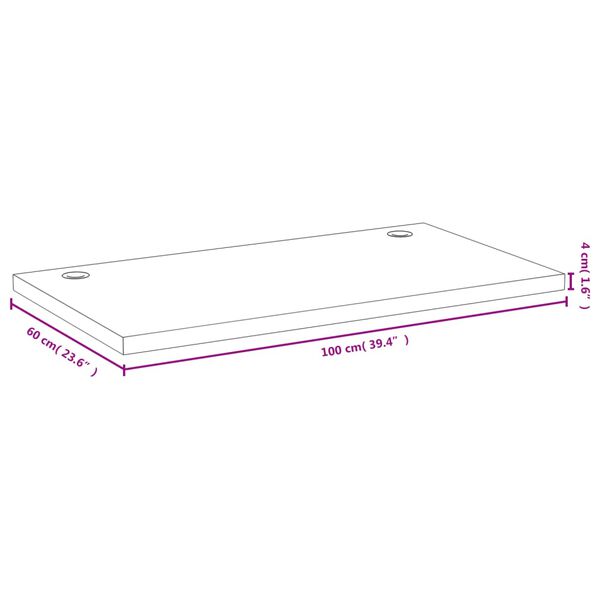 vidaXL Dessus de bureau 100x60x4 cm bambou
