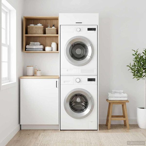 vidaXL Armoire pour machine &agrave; laver Blanc 67,5 x 68 x 200 cm