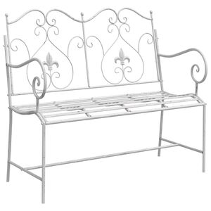 vidaXL Banc de jardin Blanc antique 104 x 54 x 93 cm Acier