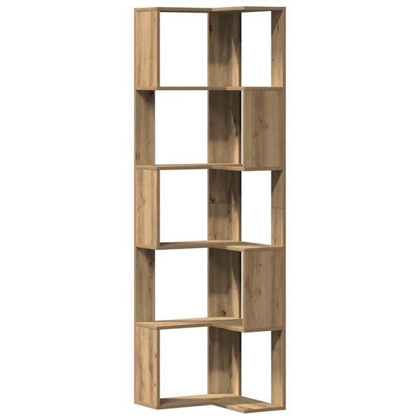 vidaXL Biblioth&egrave;que d'angle 5 niveaux ch&ecirc;ne artisanal bois ing&eacute;nierie