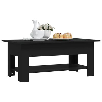 vidaXL Table basse noir 102x55x42 cm bois d'ingénierie