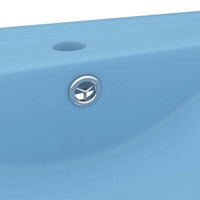 vidaXL Lavabo avec trou de robinet Bleu clair mat 60x46 cm Céramique