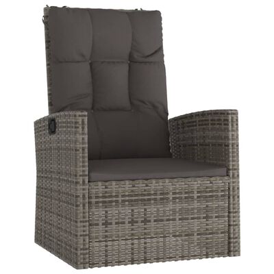 vidaXL Salon de jardin 4 pcs avec coussins Gris Résine tressée