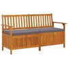 vidaXL Banc de rangement avec coussin 148 cm Bois d'acacia solide