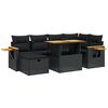 vidaXL Salon de jardin 7 pcs avec coussins noir r&eacute;sine tress&eacute;e