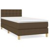 vidaXL Sommier &agrave; lattes de lit avec matelas Marron fonc&eacute; 90x200 cm