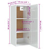 vidaXL Armoire suspendue Blanc brillant 35x34x90 cm Bois d'ing&eacute;nierie