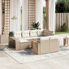 vidaXL Salon de jardin 11 pcs avec coussins beige r&eacute;sine tress&eacute;e