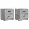 vidaXL Cabinet de chevet 2 pi&egrave;ces Gris b&eacute;ton 43 x 34,5 x 44,5 cm