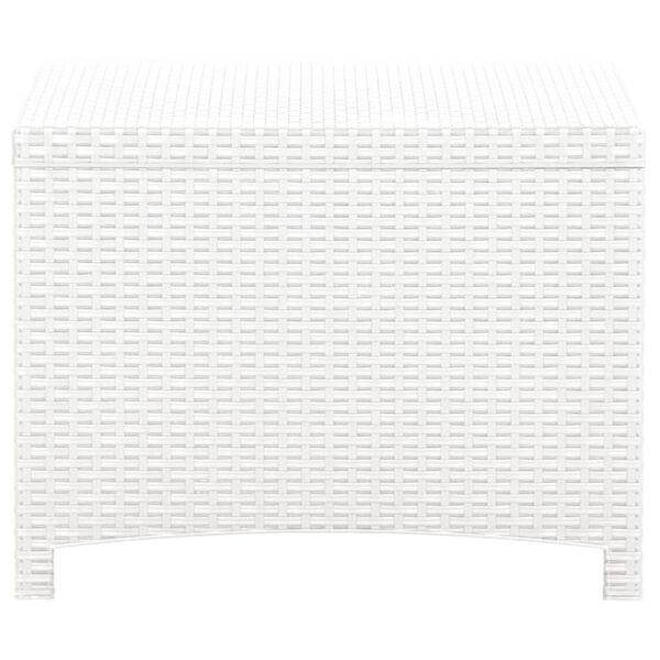 vidaXL Bo&icirc;te de rangement de jardin 60x54x41 cm Rotin PP Blanc