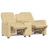 vidaXL Fauteuil de massage inclinable et porte-gobelet 2 places crème