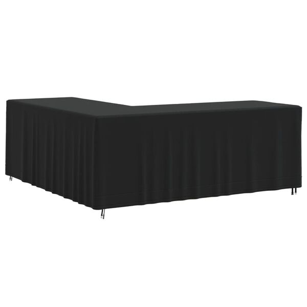 vidaXL Housse pour canap&eacute; en forme de L noir 254x254x80 cm oxford 420D