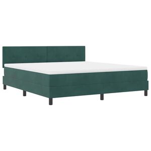 vidaXL Lit &agrave; ressort LED Vert fonc&eacute; 180 x 200 cm Velours